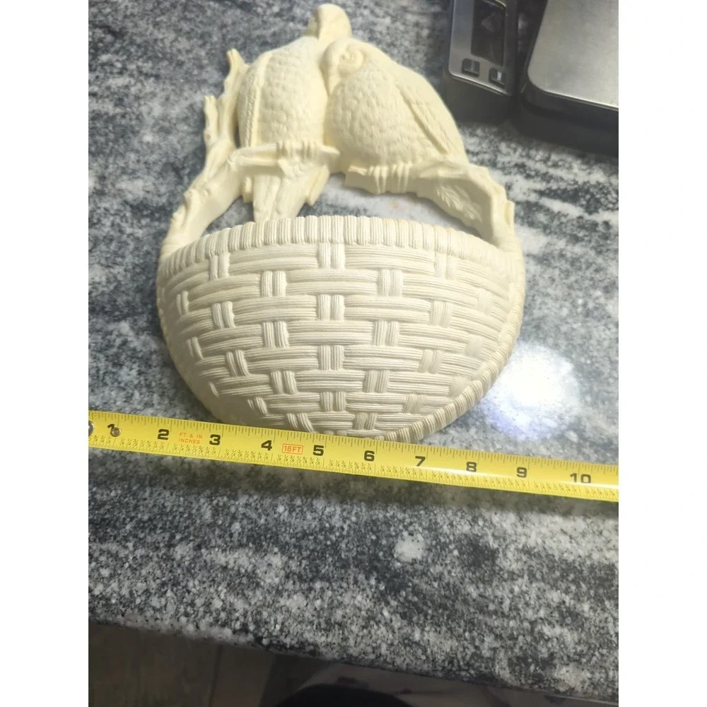 Vintage 1980's Burwood Lovebird Wall Decor Planter Hanging Basket